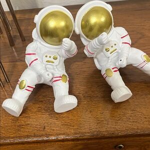 Chic Astronaut Figurines with Gold Helmets